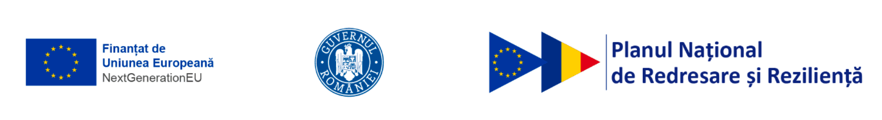 PNRR Funding Logos - European Union, Government of Romania, PNRR